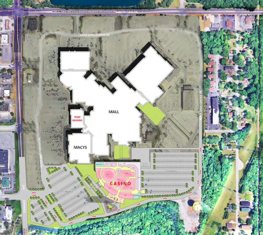 Site plan for the proposed Southland Live Casino in Calumet City.