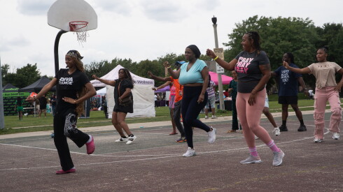 Festivalgoers dance at Black and Bronze Music Fest in Armstrong Park on Saturday, August 29, 2026.