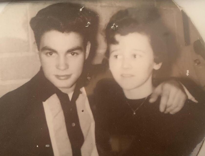 Tom O’Shea with his future wife Sally. They met at a dance.