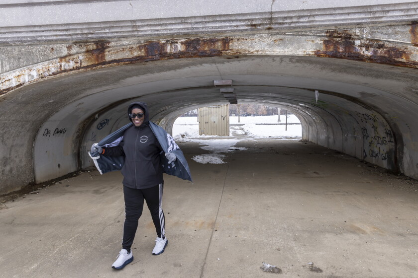 Glydan Hoffman takes a walk in Garfield Park with the Peace Runners group.