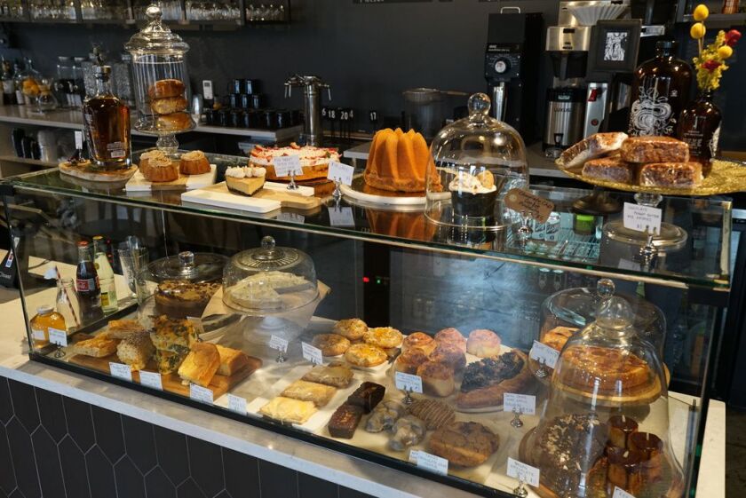 The pastry case at Hexe Coffee.
