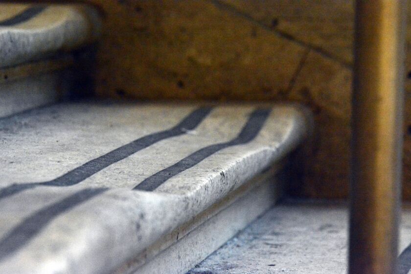 Amtrak saved Melody Rae a hunk of marble from the very worn marble steps she had helped make famous in a scene from “The Untouchables.” | Sun-Times file photo