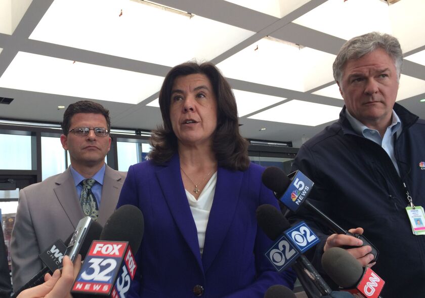 Cook County State’s Attorney Anita Alvarez talked to reporters after Pierre Stokes’ bond hearing. | Andy Grimm/Sun-Times