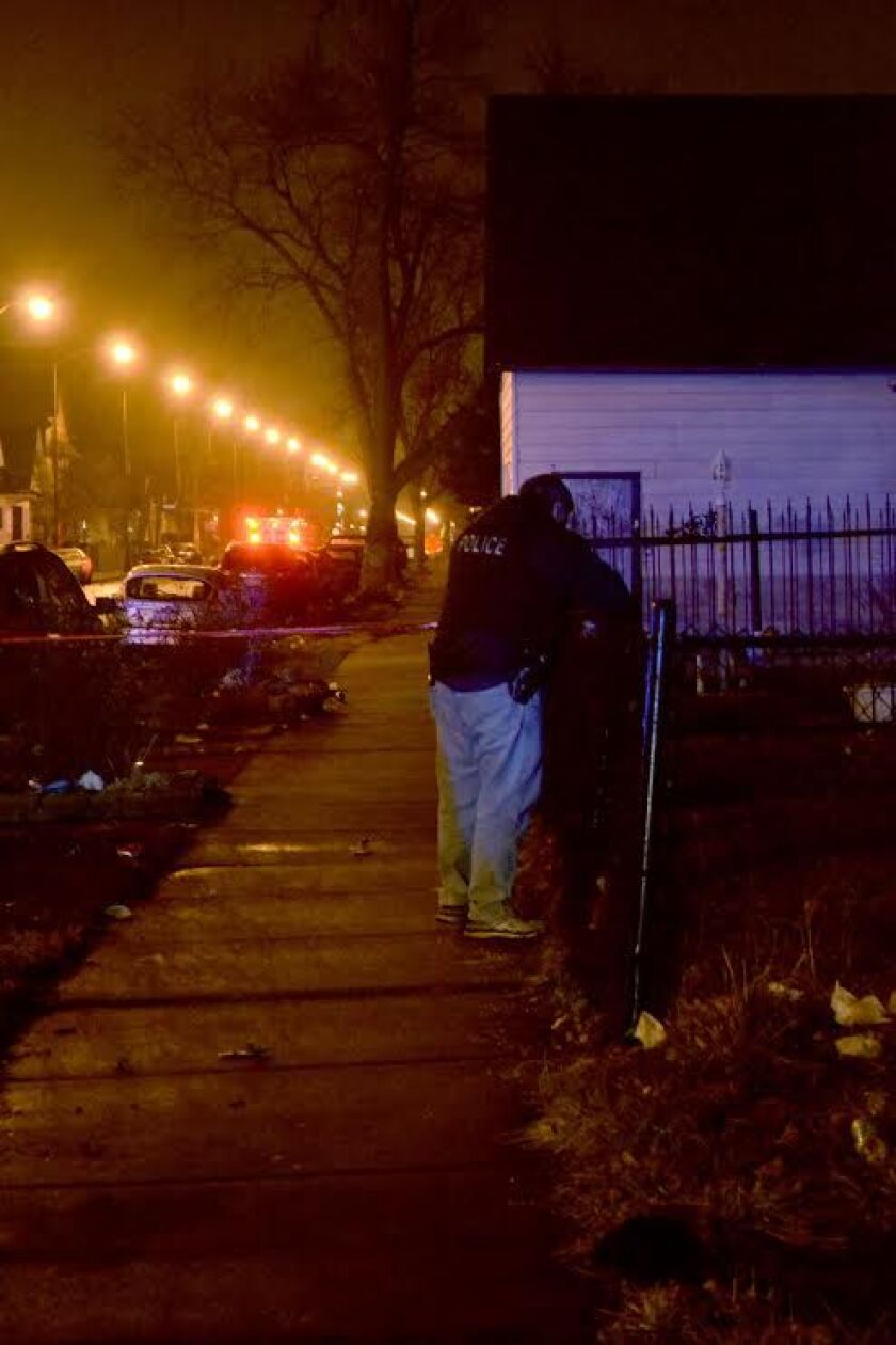 A man was shot and another man was stabbed Sunday morning at a party in the in the 10500 block of South Wentworth in the Fernwood neighborhood | Justin Jackson / Chicago Sun-Times
