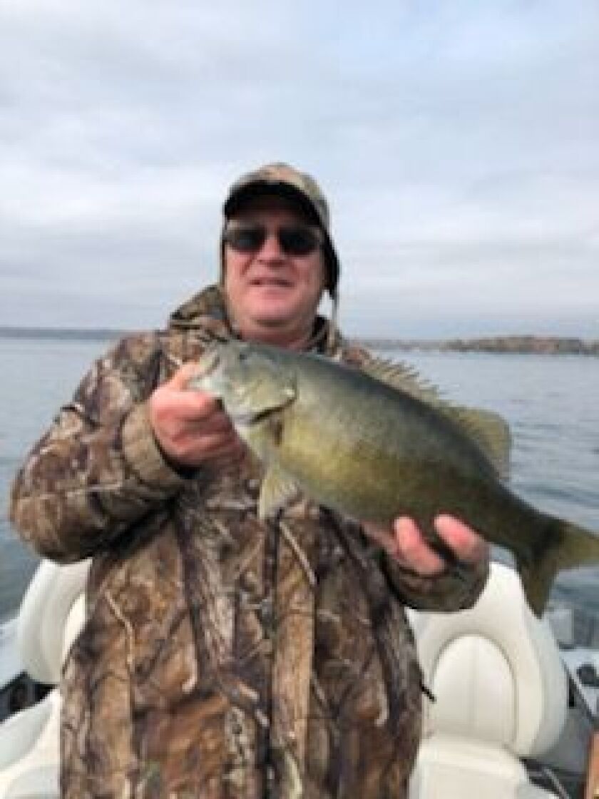 A thick Lake Geneva smallmouth bass. Photo provided by John Saban.