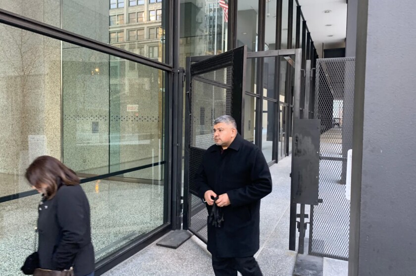 Mariano “Mario” Martinez, seen leaving the Dirksen Federal Building in 2019 after pleading guilty to a heroin charge and admitting in his plea agreement to bribing two Summit officials.
