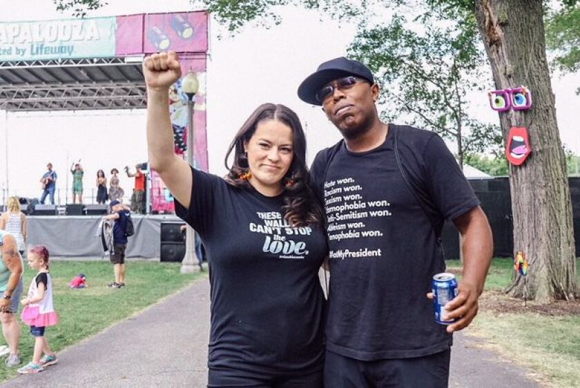 Two members of the Alphabet Rockers chose statement T’s. | Kate Scott/For the Sun-Times
