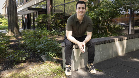 Joseph Dominguez, a post doctoral research associate at UIC College of Medicine, poses for a portrait on the UIC campus on July 6, 2026.
