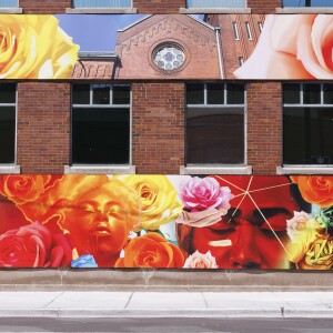 Artist Max Sansing created this mural at the Roseland East 115th Street Health Hub.