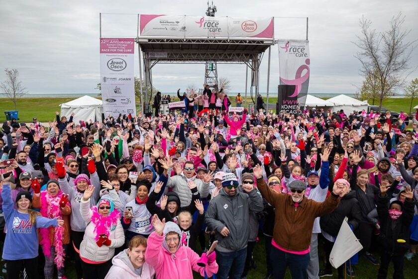 More than 3,000 people participated in the 2019 Komen Race for the Cure in Chicago, raising more than $530,000 for breast cancer research. Organizers of this year’s Oct. 24 virtual race have dropped their goal to $310,000.