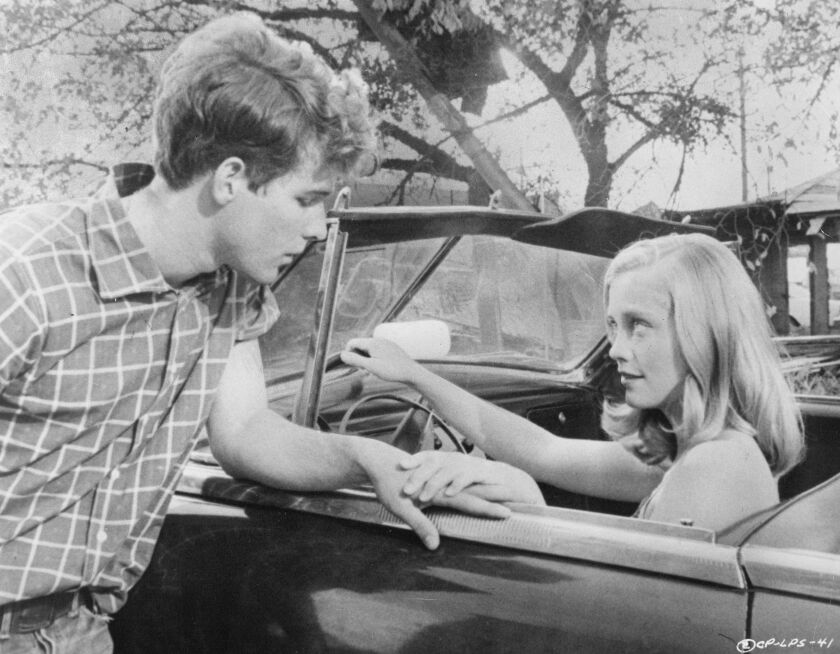 Timothy Bottoms and Cybill Shepherd are shown in a scene from the 1971 classic film “The Last Picture Show.”