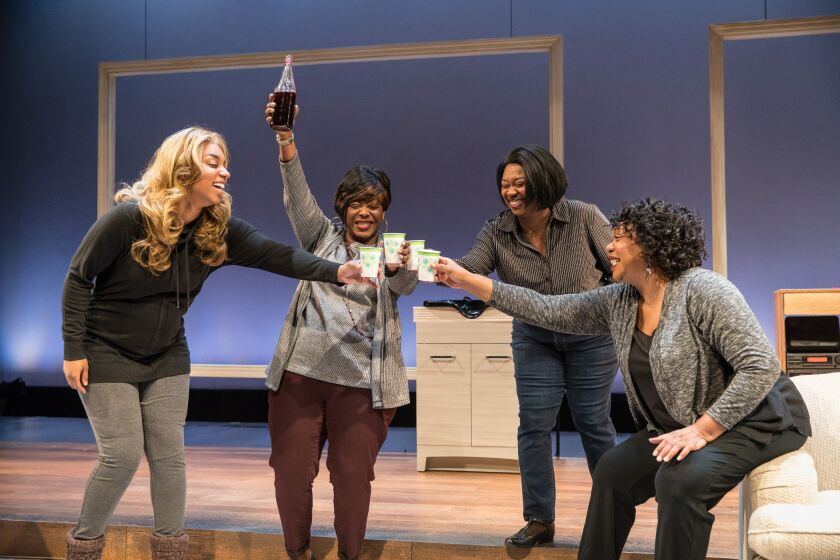 Camille Robinson (from left), Greta Oglesby, Donica Lynn and Jacqueline Williams in Marcus Gardley’s play,”A Wonder in My Soul,” at Victory Gardens Theater. (Photo: Liz Lauren)