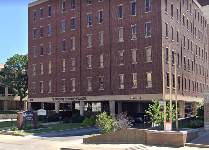 Lincoln Tower apartments, about a block from the state capitol building.