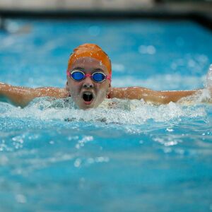 Evanston’s Erin Long works on her stroke during practice on August 19, 2020.