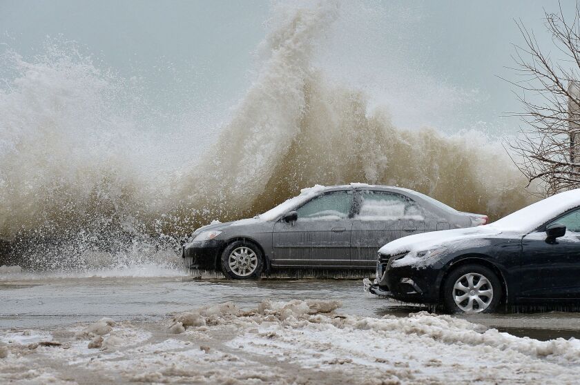 “We need a breaker. Something out there to slow up the force. We need something in the lake,” said Jera Slaughter, a long-time resident of Windsor Beach, one of the high-rise apartment buildings hardest hit by the high waves and a vocal advocate for South Shore homeowners. Feb. 13, 2020.