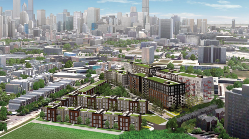 Rendering of development team Cabrini New Vision's housing project at the vacant site around 1450 N. Larrabee St.