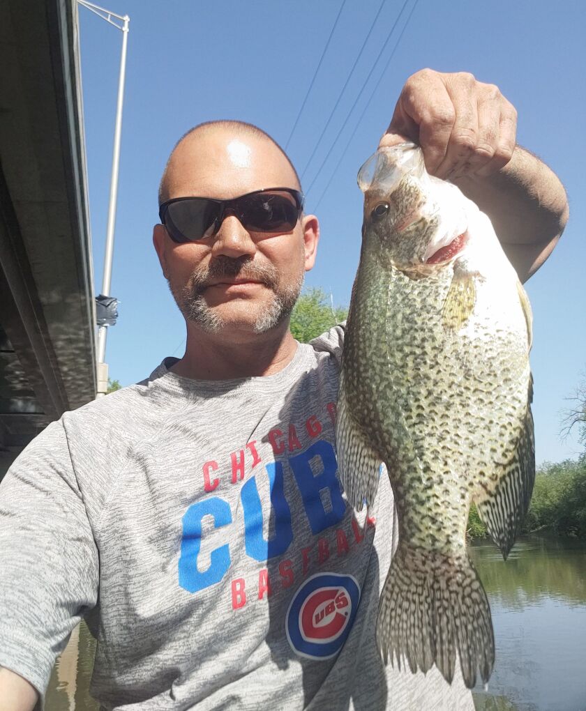 Nathan Toranzo with a good crappie from the Des Plaines River. Provided photo