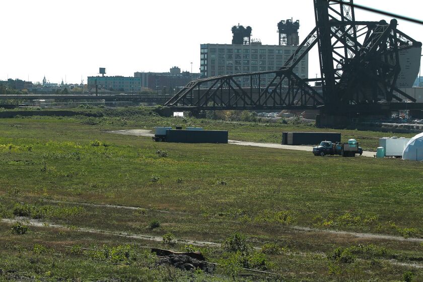 Part of the 62 acres southwest of Roosevelt Road and Clark Street, currently slated for the development called The 78, as seen in 2017.