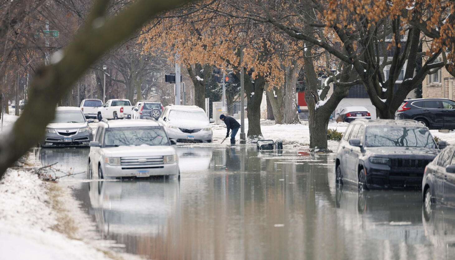 Water Main Break in Skokie Water Main Break in Skokie