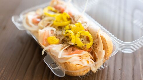 The Flippin turkey hoagie at Flippin Flavors is made with a soft bread and served open-faced. 