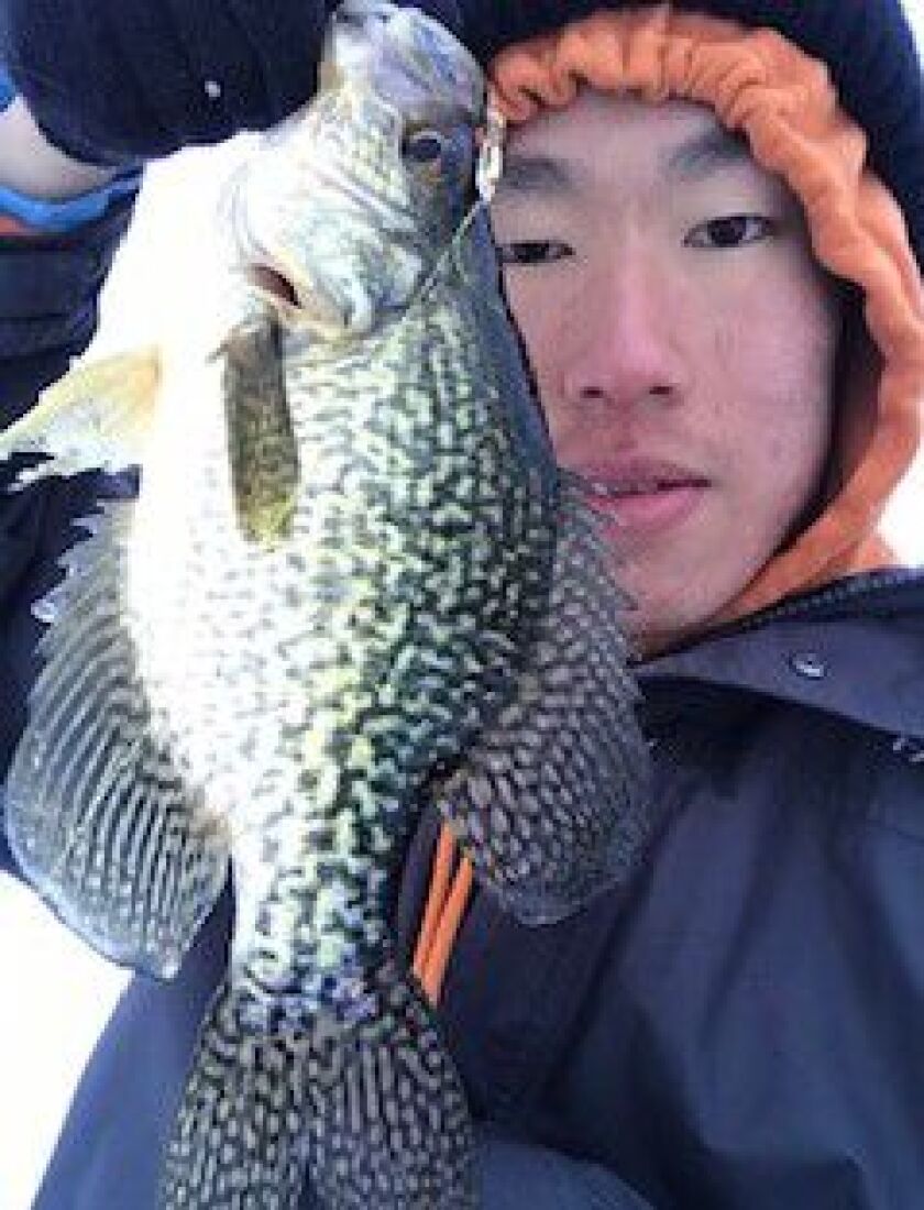 Charles Zheng with one of good crappie from Lake County. Provided photo