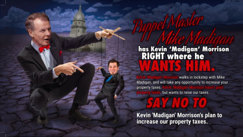 Part of the ad the Illinois GOP sent out last week supporting Commissioner Tim Schneider. | Provided photo