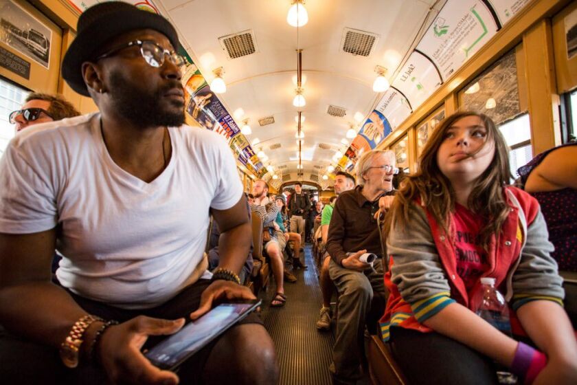 In Honor of the125th anniversary of the CTA’s elevated system a vintage 4000-series train, which was used between 1923 and the early 1970’s, operated in the loop Tuesday, June 6th, 2017. | James Foster/For the Sun-Times