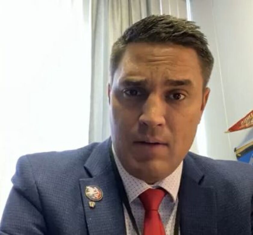 State Rep. Adam Niemerg, R-Dietrich, speaks to constituents on Facebook Wednesday morning.