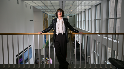 Madeleine Grynsztejn, director of the Museum of Contemporary Art, poses for a portrait inside the museum galleries in Chicago on September 9, 2026.