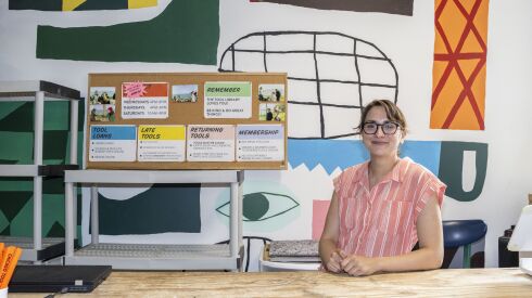Tessa Vierk poses for a portrait at the Chicago Tool Library at 1048 W. 37th St in Bridgeport, Tuesday, June 7, 2022.
