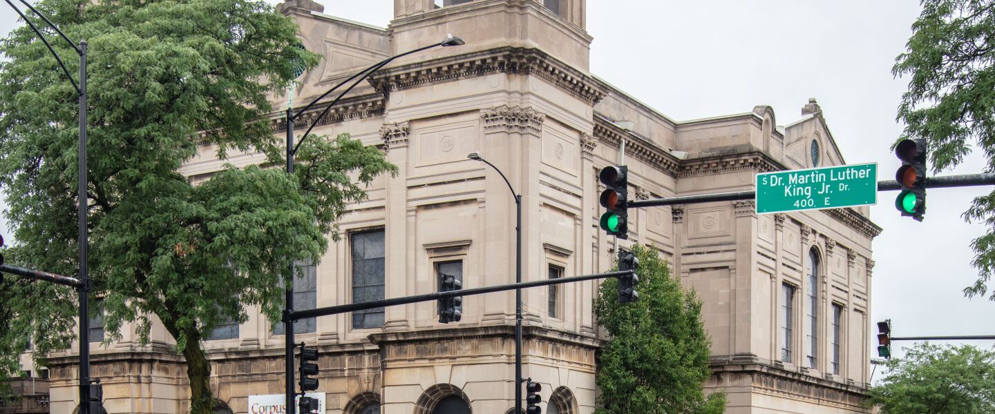 Corpus Christi Roman Catholic Church in Bronzeville.