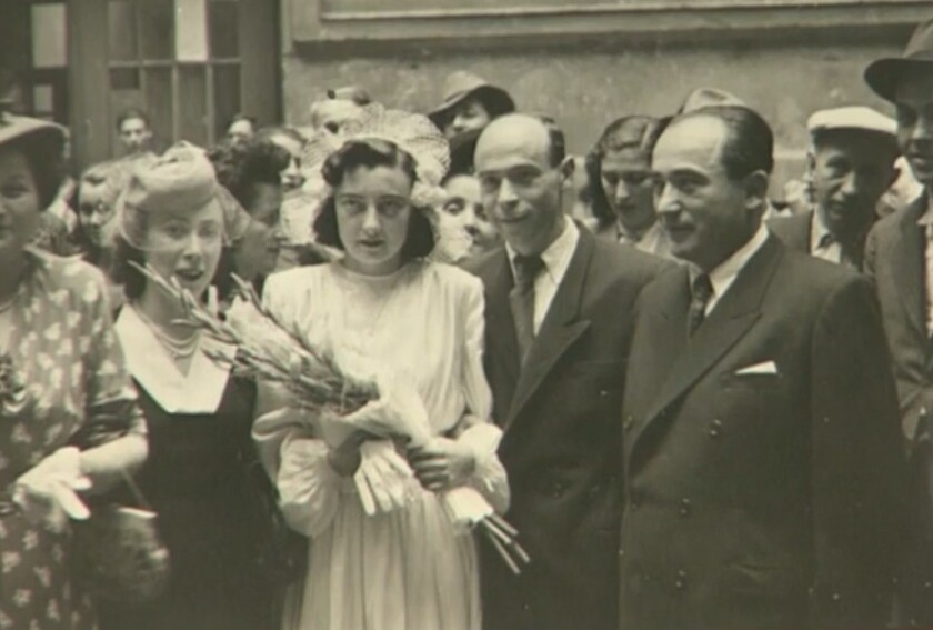Elizabeth S. Meller and her husband, Dr. Armin Meller, on their wedding day at a displaced persons camp in Austria.