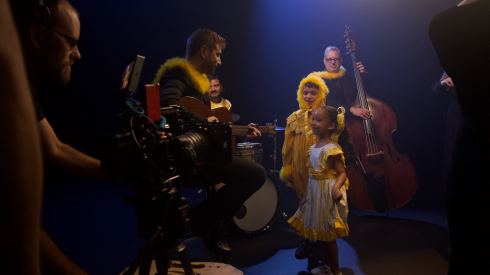 Behind the scenes of filming the "Cabinet of Wonder" videos.