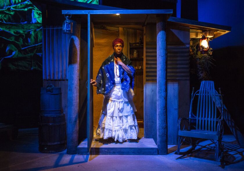 Shariba Rivers in a scene from Raven Theatre’s production of “Hoodoo Love.”