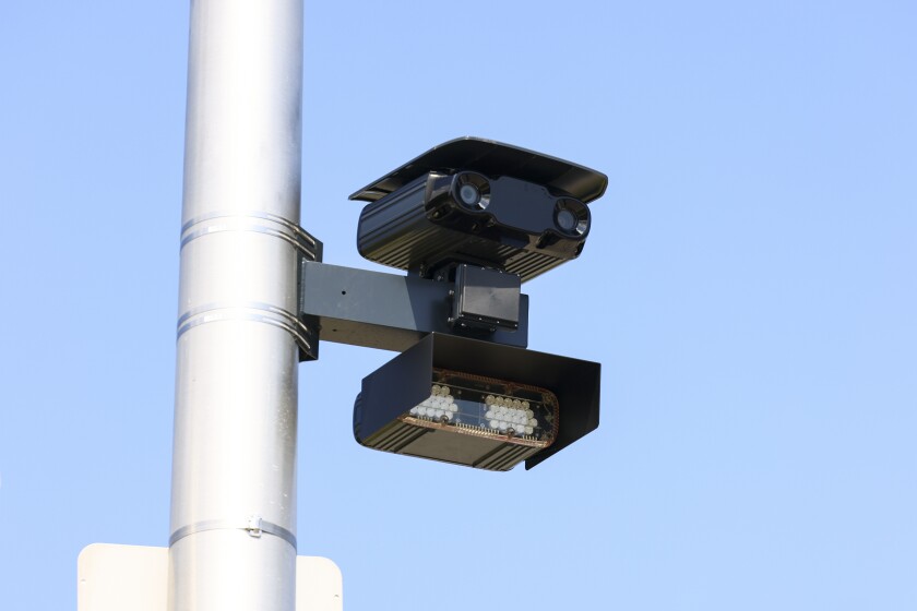 A speed camera at 3358 South Ashland Avenue in Mckinley Park, Thursday, Aug. 28, 2025.