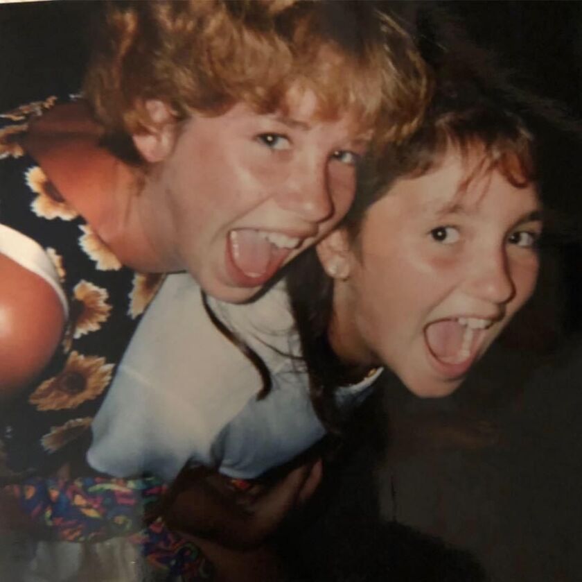 Stephanie Fulham, 14 (left) and her sister Christina, then 12, the year Stephanie died.