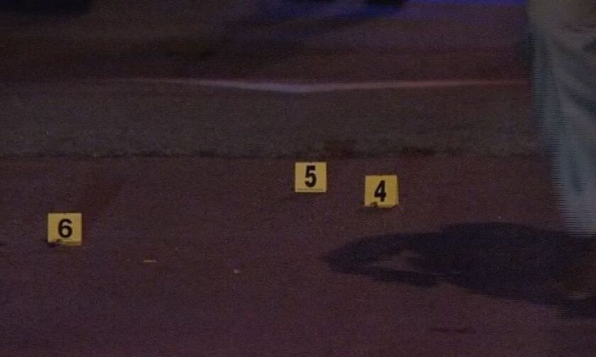 Evidence markers at the scene of a fatal Far South Side shooting early Thursday. | Network Video Productions