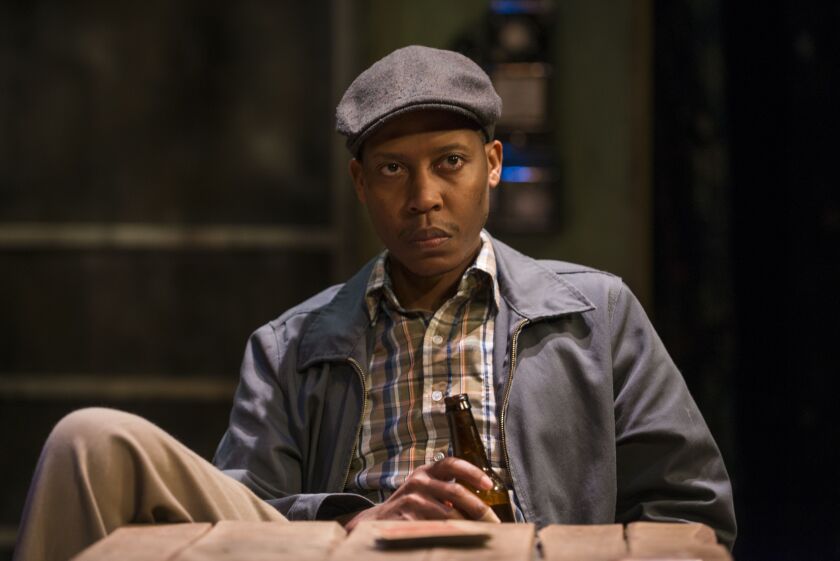 Namir Smallwood plays XL Dancer in the Writers Theatre production of “East Texas Hot Links.” (Photo: Michael Brosilow)