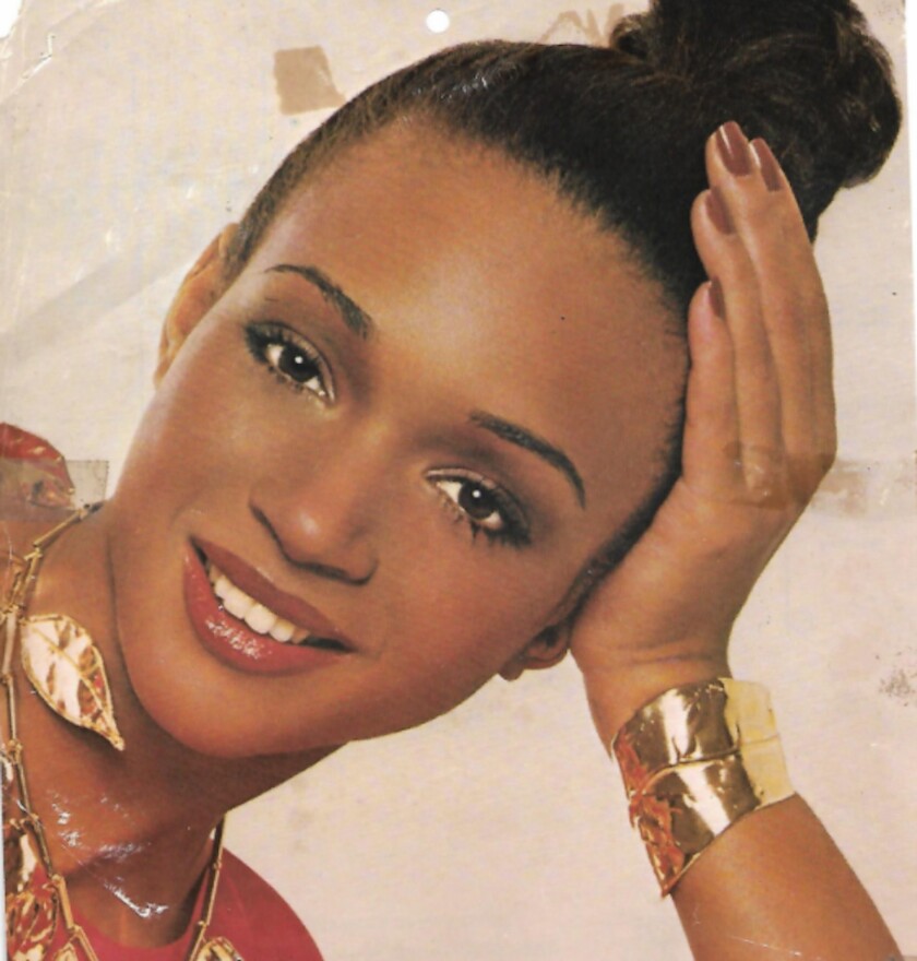 Carmen Collins, styled and photographed for Ebony magazine in 1977 by her brother-in-law Ernest Collins. “It was on the boxes of Fashion Fair Cosmetics and ended up on the billboard in Jamaica,” she said.