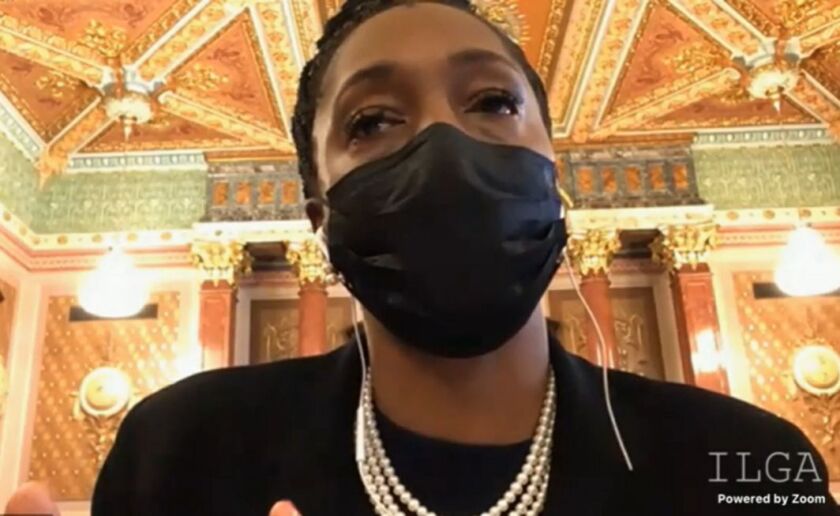 llinois Department of Public Health Director Ngozi Ezike testifies Friday.