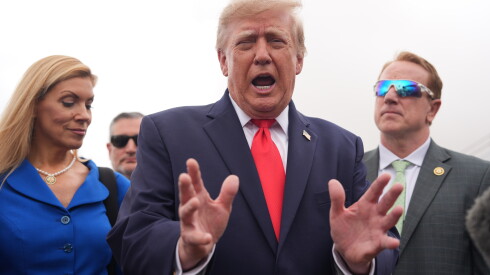 President Donald Trump speaking to reporters in Dallas on Oct. 1.