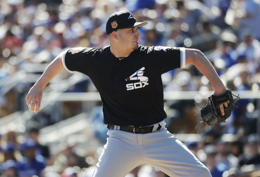 <em>Tyler Danish throws during the fifth inning.</em>