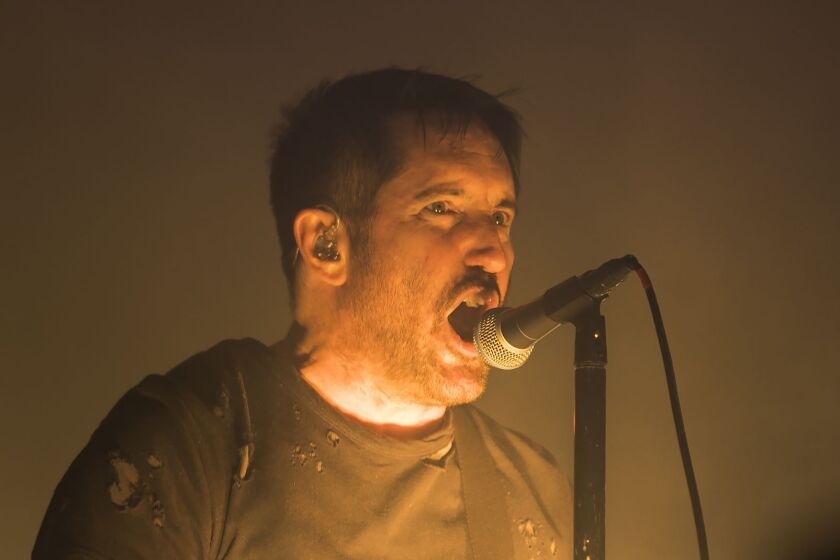 Trent Reznor, of Nine Inch Nails, performs on day one of Riot Fest in Douglas Park. | Ashlee Rezin/Sun-Times