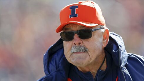 Dick Butkus watches Illinois play in 2019.