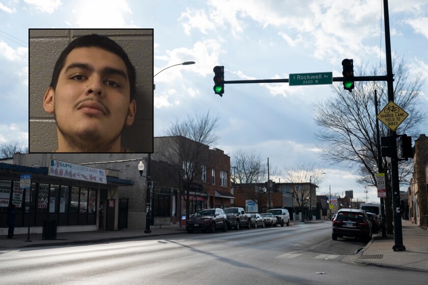 Antonio Reyes (inset) has been linked to a string of murders across the Gage Park, Brighton Park and Clearing neighborhoods, including a fatal shooting in the 2600 block of West 59th Street on March 2, 2020.