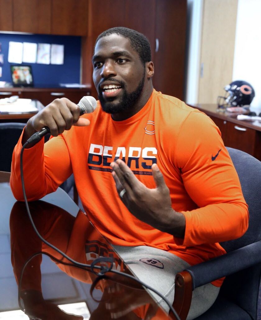 Sam Acho: Faith “is a part of who I am,” but he also says, “The world needs less religion” and “more relationships.” | Kevin Tanaka / Sun Times