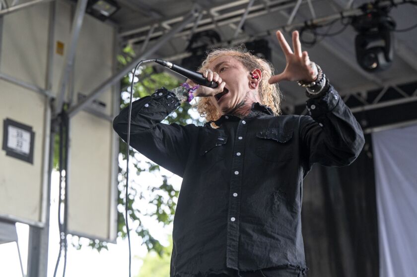 Lorna Shore performs at the BMI Stage, during the first day of Lollapalooza at Grant Park, Thursday, July 28, 2022.