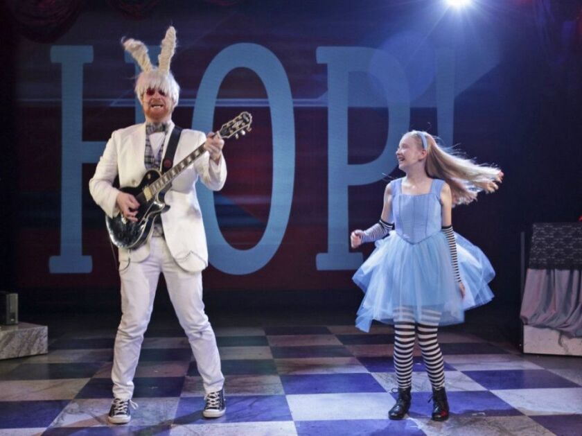Actress Isabelle Roberts (seen here with Matt Deitchman as the White Rabbit) will alternate in the role of Alice. (Photo: Charles Osgood)