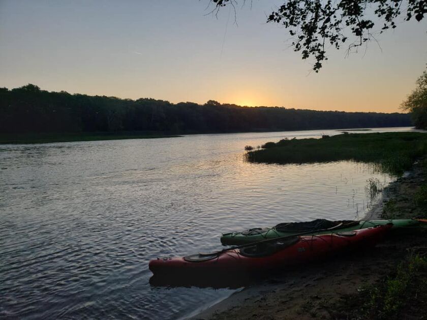 A sunrise over the Kankakee River during the trip Valerie Meloun and Kim Lockard made the length of it. Photo provided by Valerie Meloun