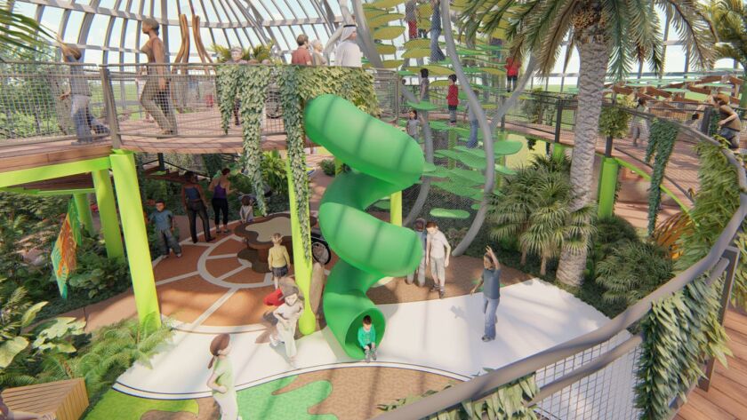 Visitors to the children’s garden can expect to see the popular Caterpillar Slide even after renovations.